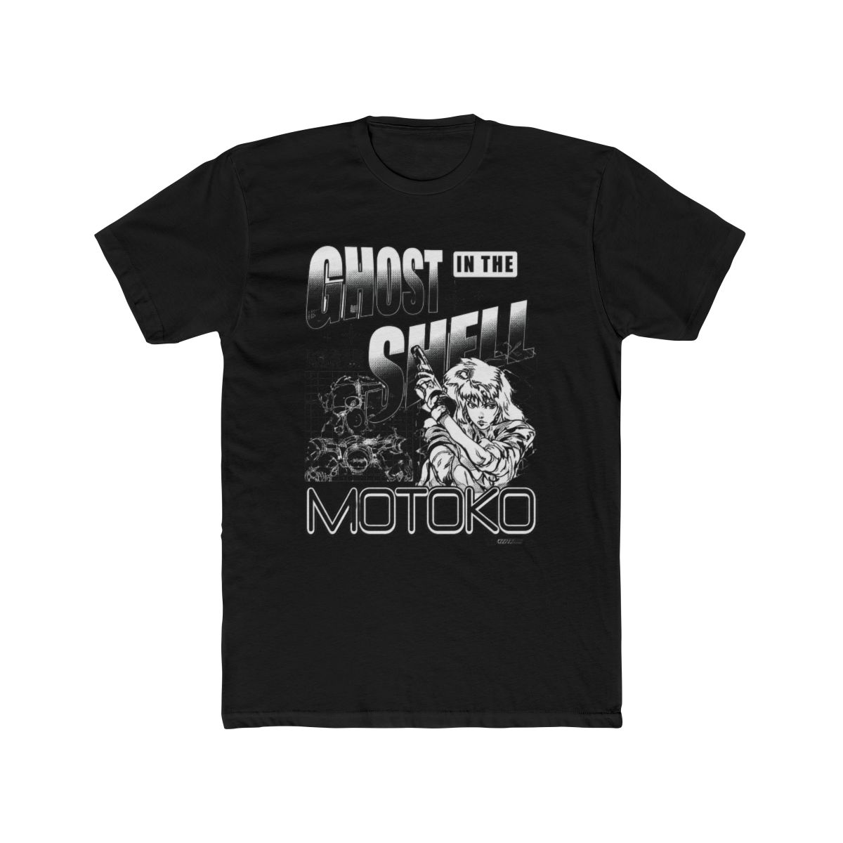 Ghost in the Shell Grid Ghost Mineral Wash T Shirt - alternate angle 3, merchandise