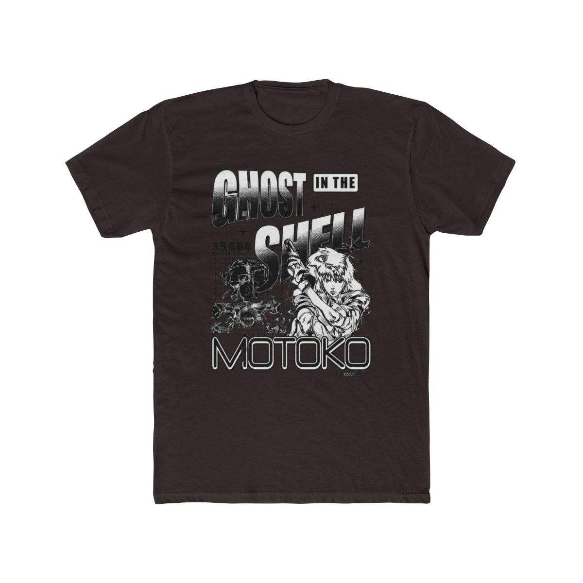 Ghost in the Shell Grid Ghost Mineral Wash T Shirt - alternate angle 2, merchandise