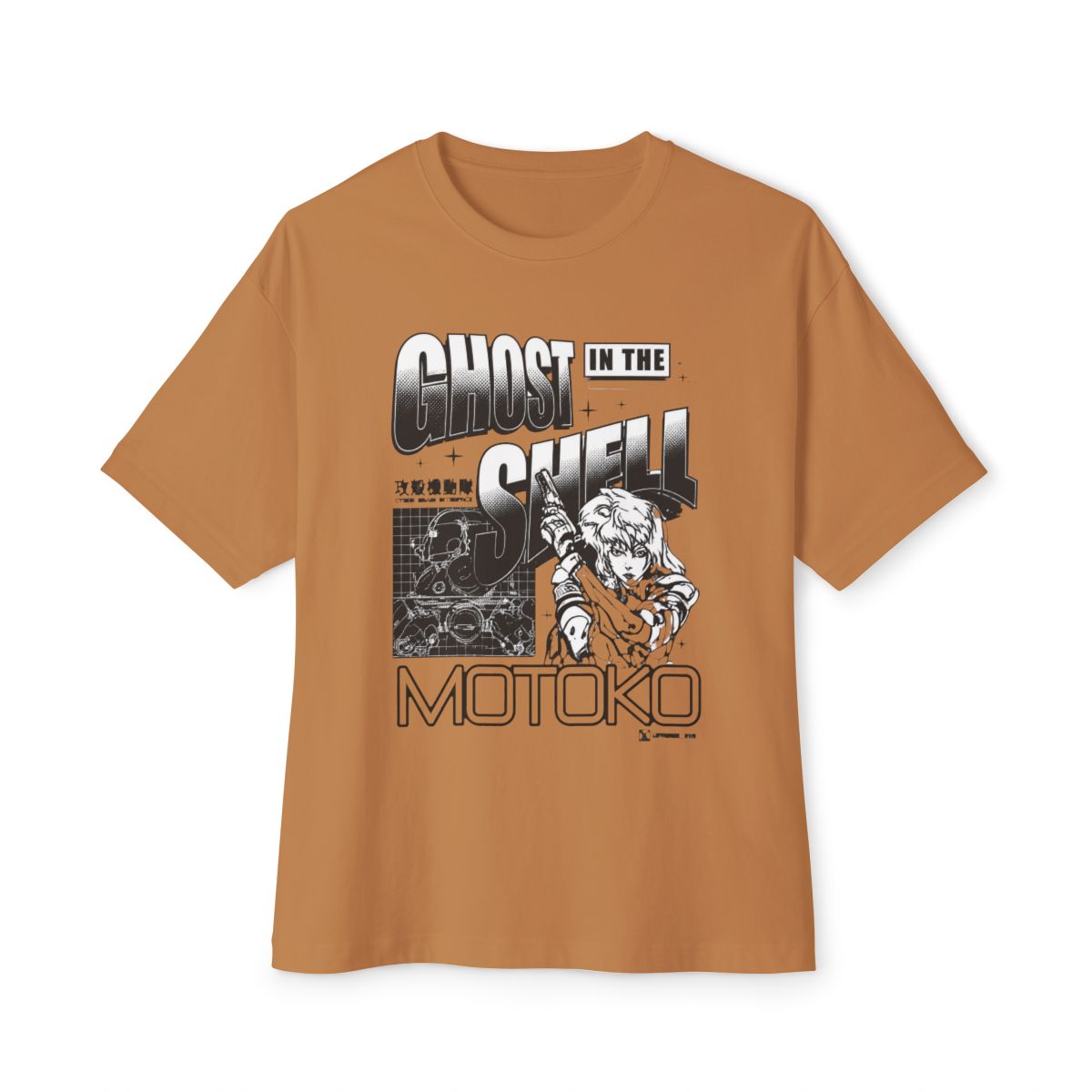 Ghost in the Shell Grid Ghost Girls Oversized T-Shirt - alternate angle 5, merchandise