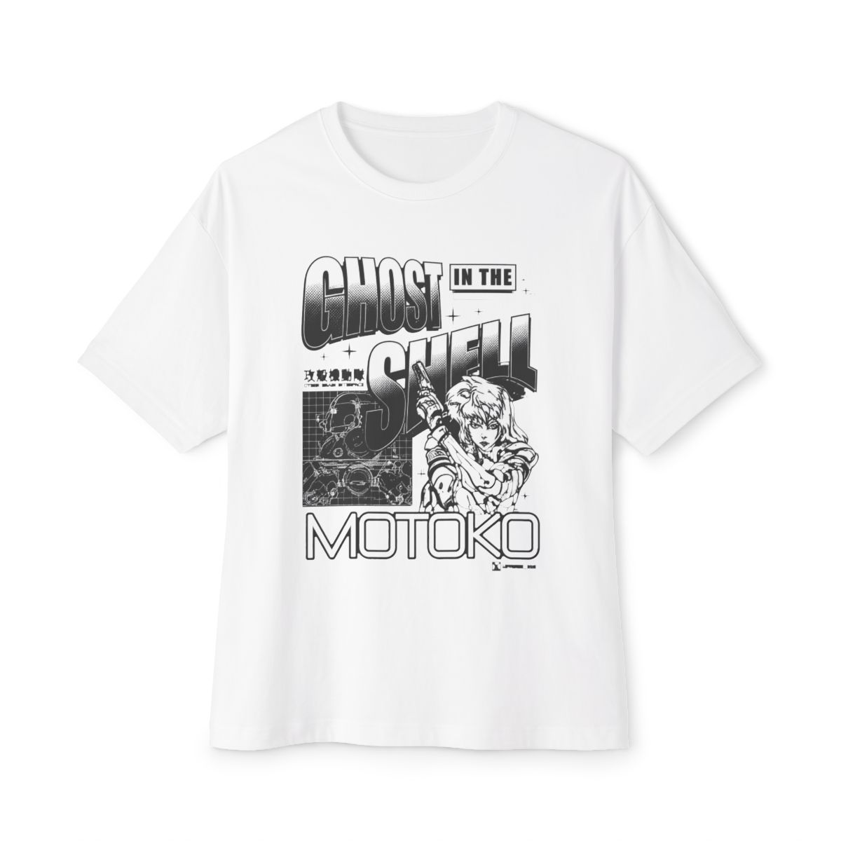 Ghost in the Shell Grid Ghost Girls Oversized T-Shirt