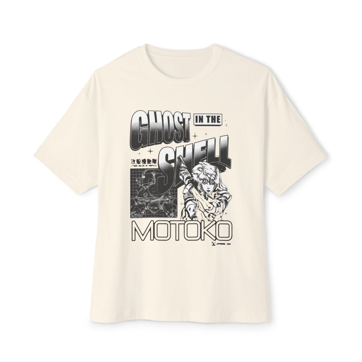 Ghost in the Shell Grid Ghost Girls Oversized T-Shirt - alternate angle 4, merchandise