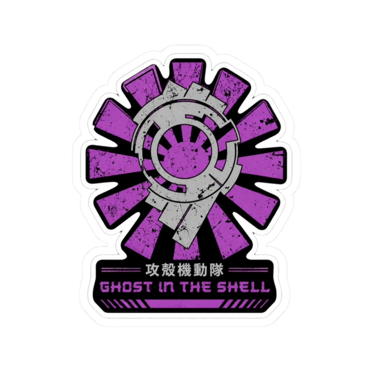 Ghost In The Shell Retro Japanese Sticker - alternate angle 3, merchandise