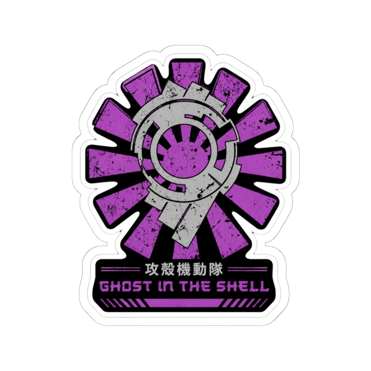 Ghost In The Shell Retro Japanese Sticker - alternate angle 1, merchandise