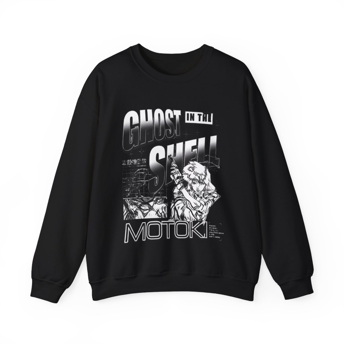 Ghost in the Shell Grid Ghost Girls Oversized T-Shirts - alternate angle 3, merchandise