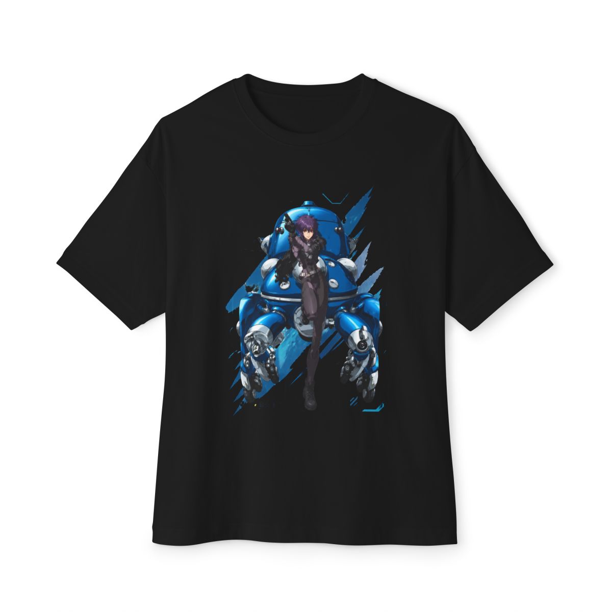 Ghost in the Shell Motoko Guns Tachikomas Girls Oversized T-Shirt - alternate angle 3, merchandise